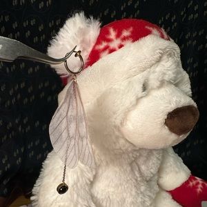 Cicada clip on eardrop, handmade brass jewelry